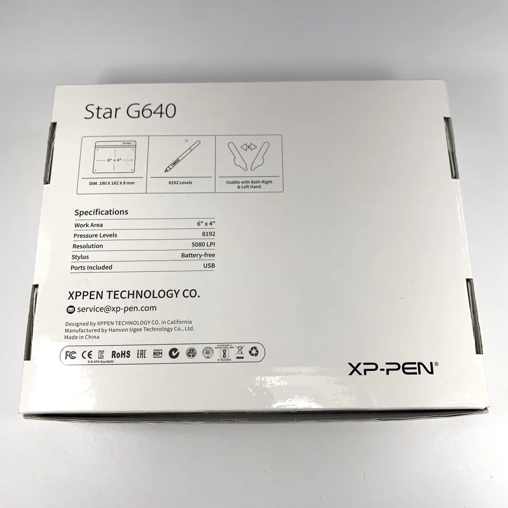 XP-PEN‎ Star G640 Art Graphics Drawing Tablet Battery-free Stylus Pen